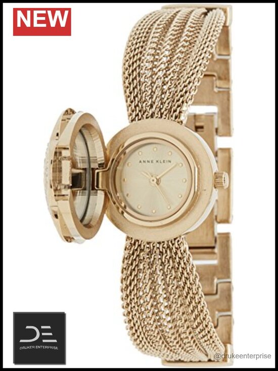 Premium Crystal-Accented Dress Watch with Mesh Bracelet, Quartz Movement, 30M